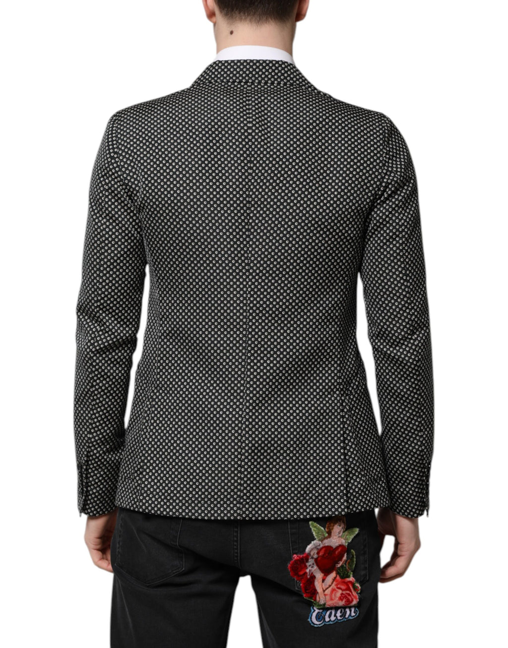 Dolce & Gabbana Dark Grey White Patterned Blazer