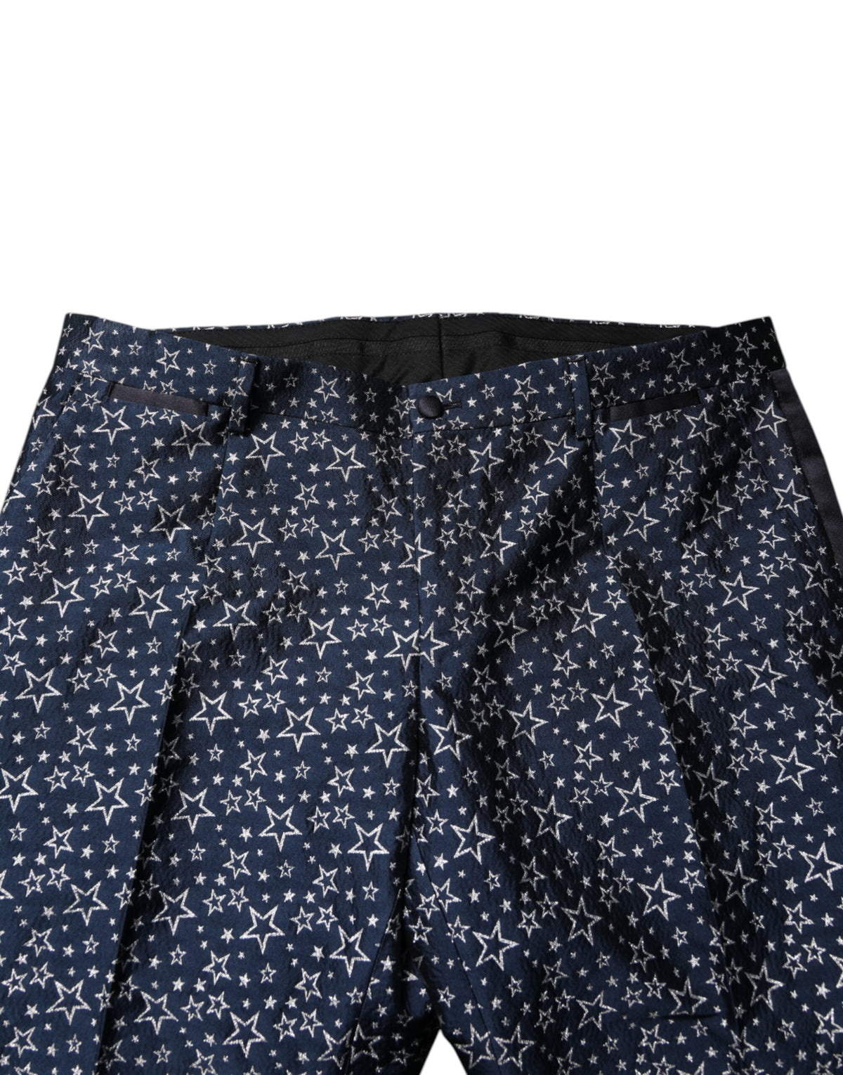 Dolce & Gabbana Blue Martini Star Jacquard 3-Piece Suit