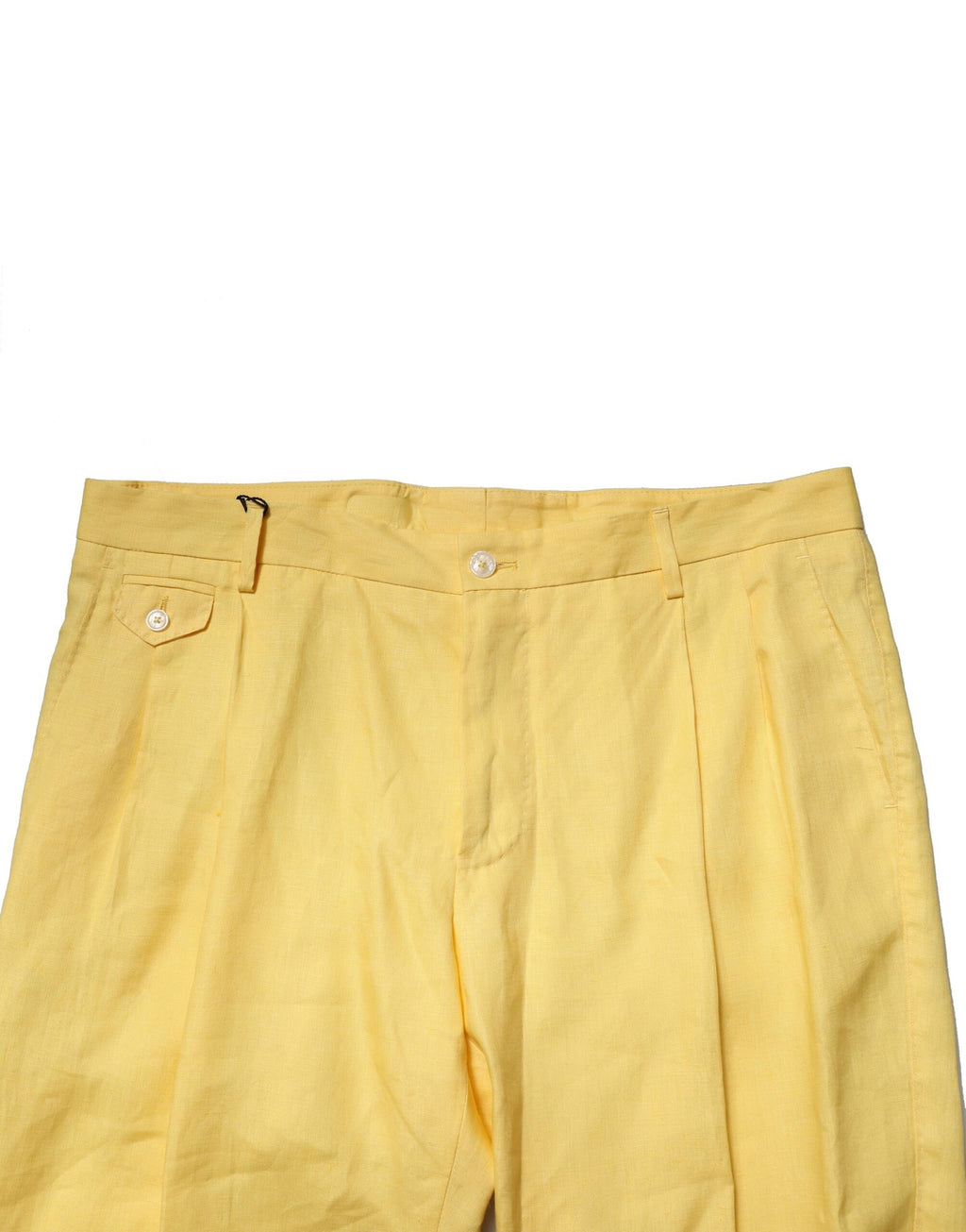 Dolce & Gabbana Yellow Flax Tapered Dress Trousers