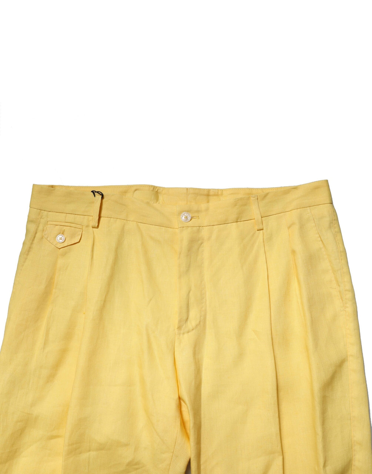 Dolce & Gabbana Yellow Flax Tapered Dress Trousers