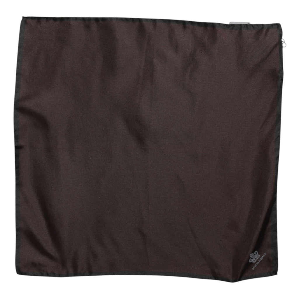 Dolce & Gabbana Brown DG Crown Silk Square Foulard