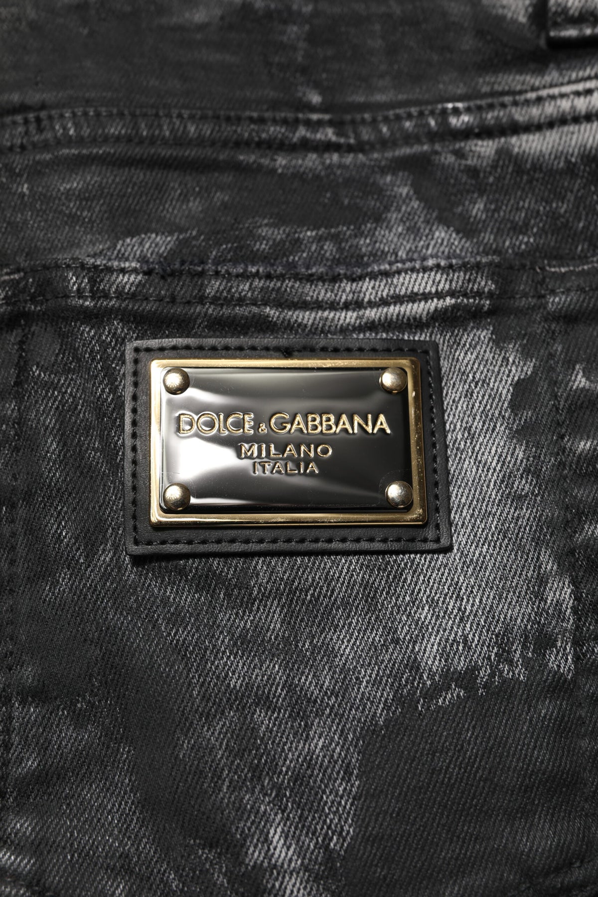 Dolce & Gabbana Black Washed Embellished Skinny Jeans