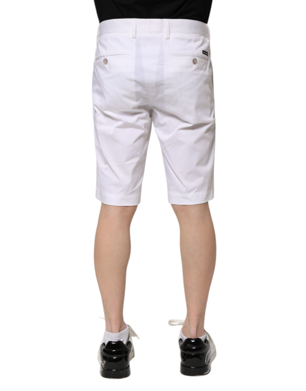 Dolce & Gabbana White Cotton Stretch Denim Bermuda Shorts