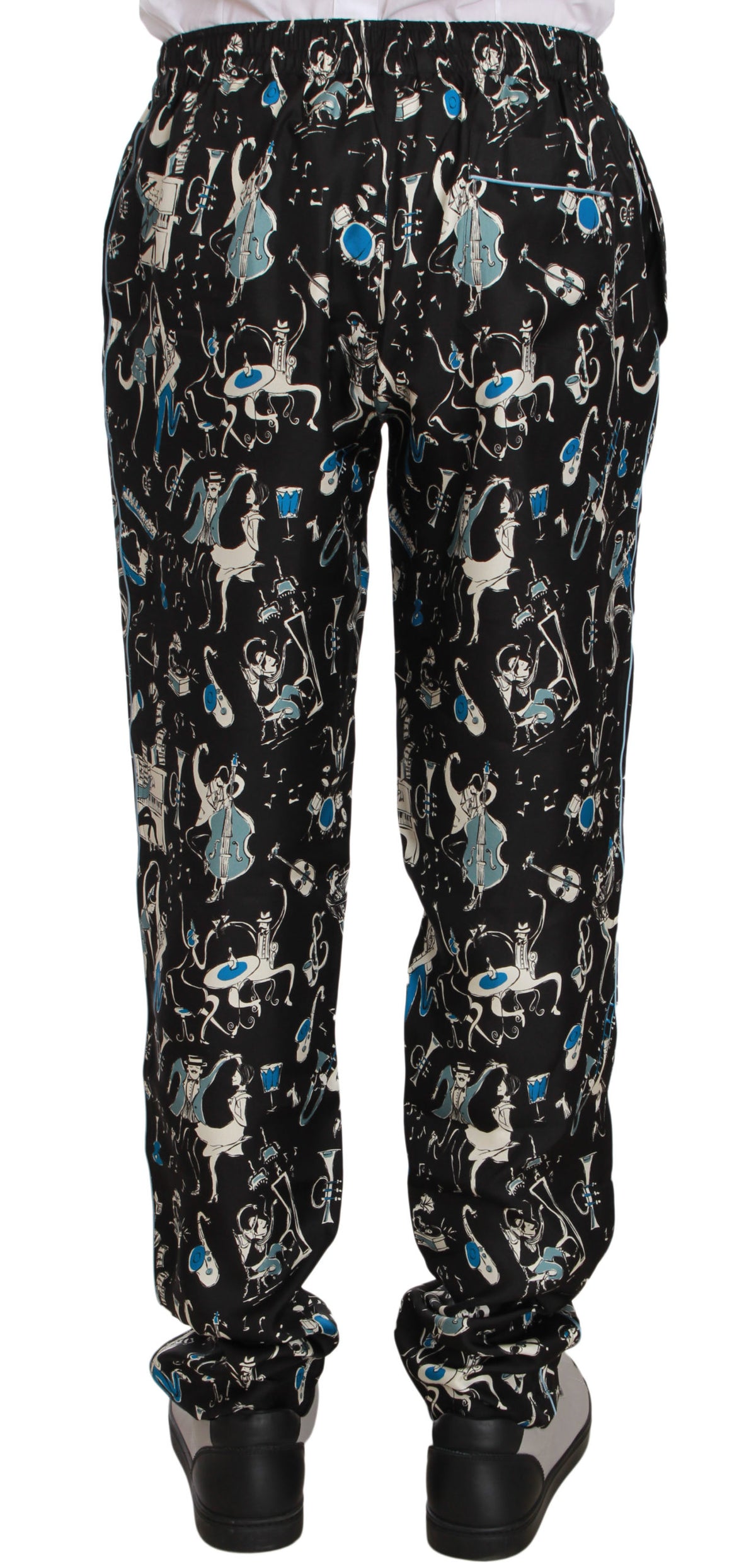 Dolce & Gabbana Black Musical Instrument Pajama Trousers