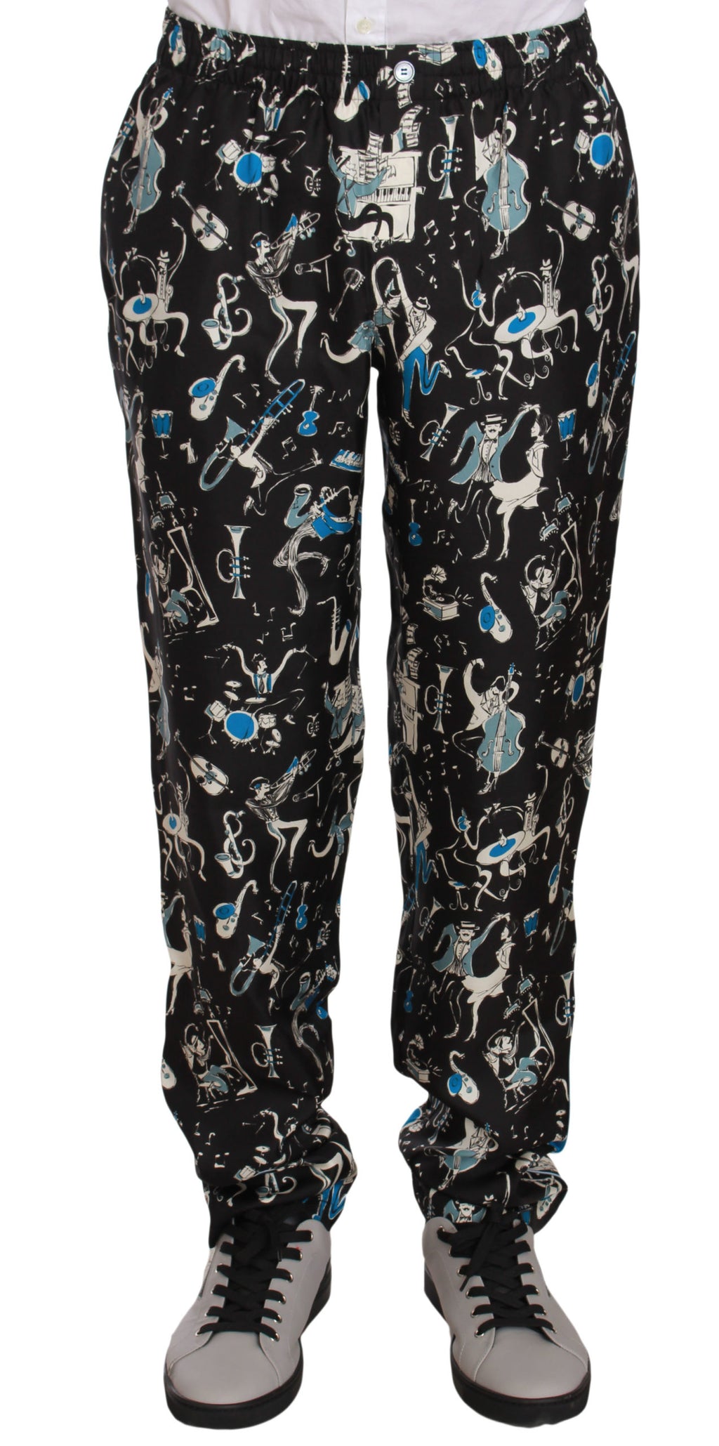 Dolce & Gabbana Black Musical Instrument Pajama Trousers