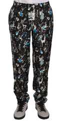 Dolce & Gabbana Black Musical Instrument Pajama Trousers
