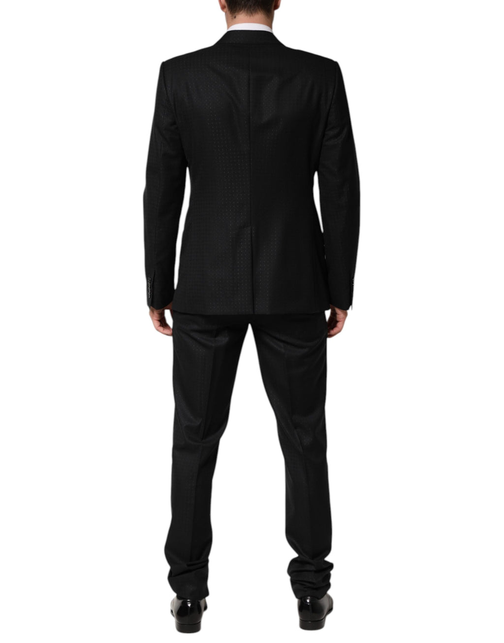 Dolce & Gabbana Dark Grey Jacquard Single-Breasted 2-Piece Suit