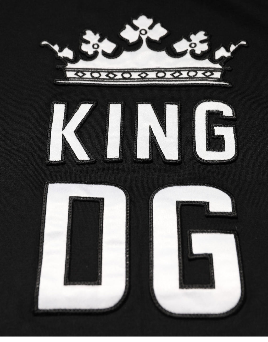 Dolce & Gabbana Black DG King Crown Cotton Crew Neck T-Shirt