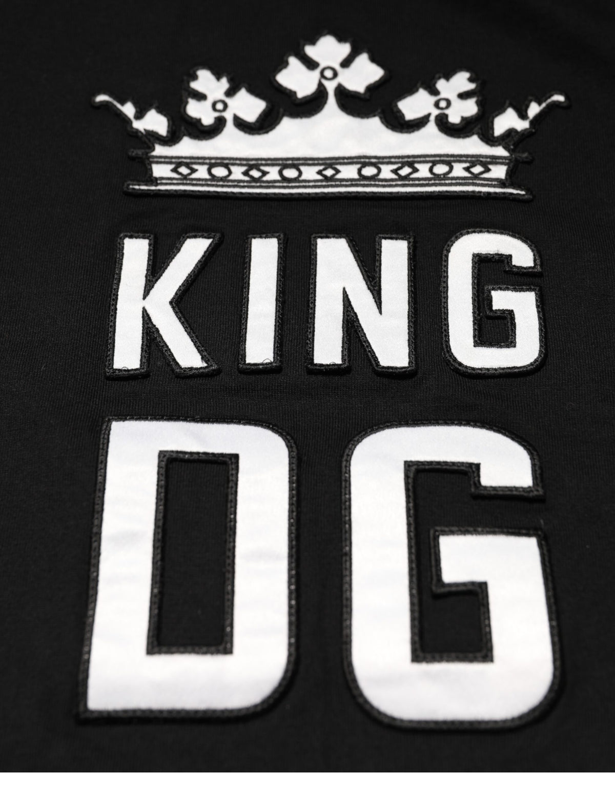Dolce & Gabbana Black DG King Crown Cotton Crew Neck T-Shirt