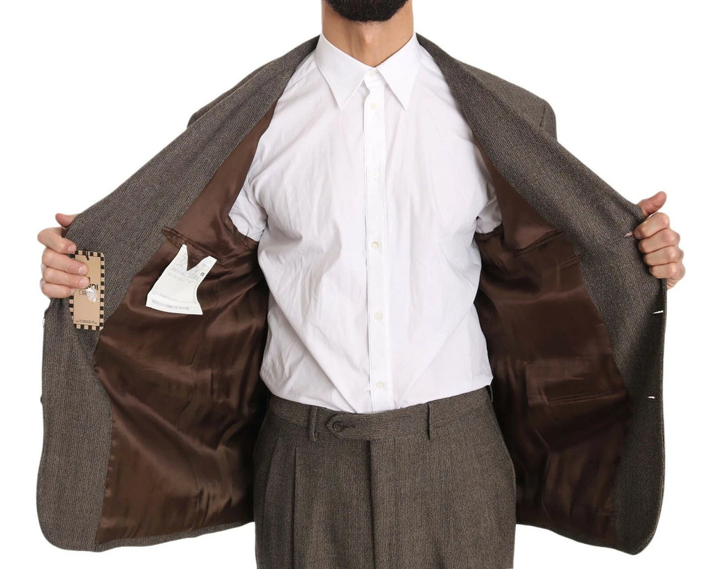 Dolce & Gabbana Brown Single-Breasted Wool Suit