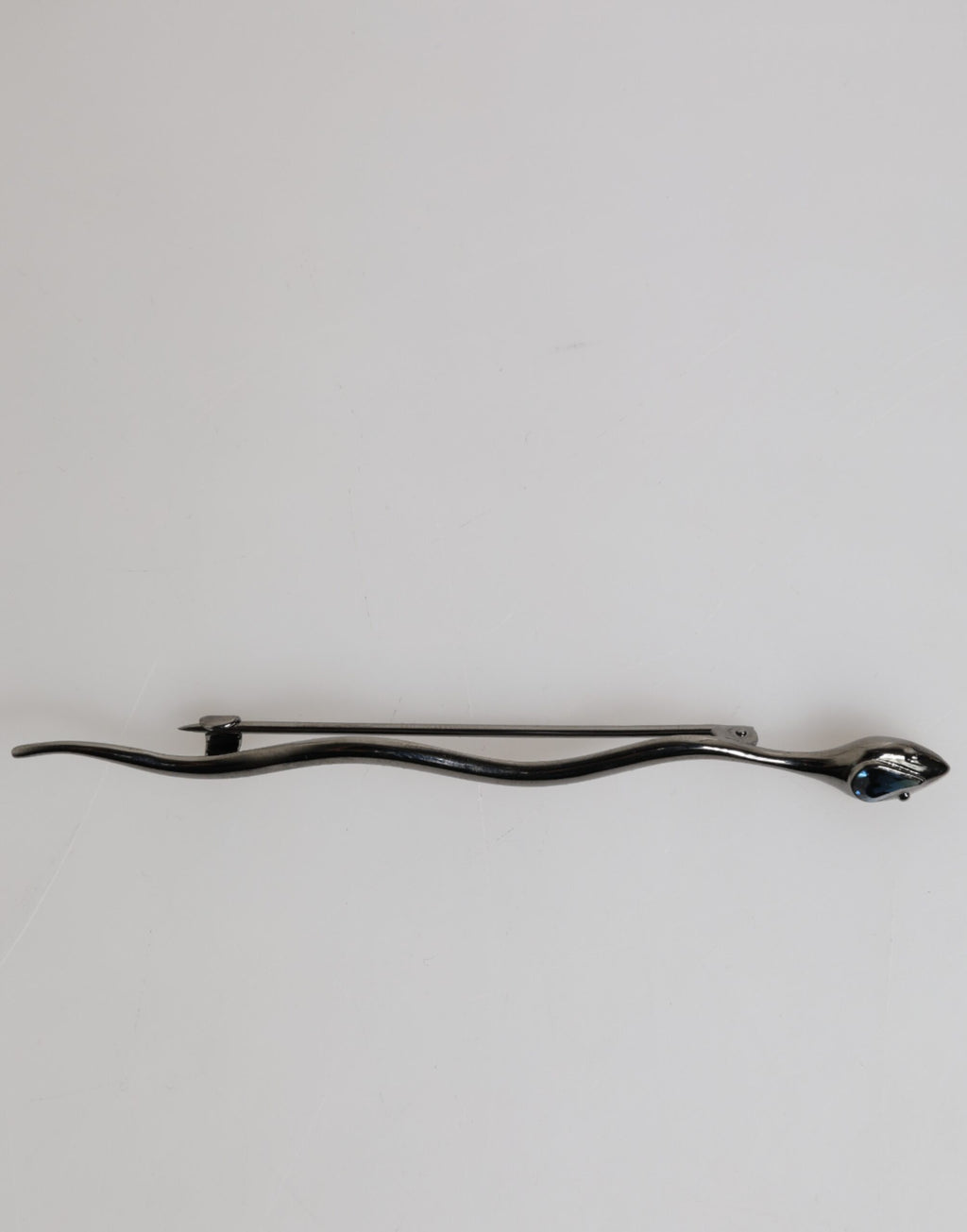 Dolce & Gabbana Black Brass Crystal Snake Brooch Pin