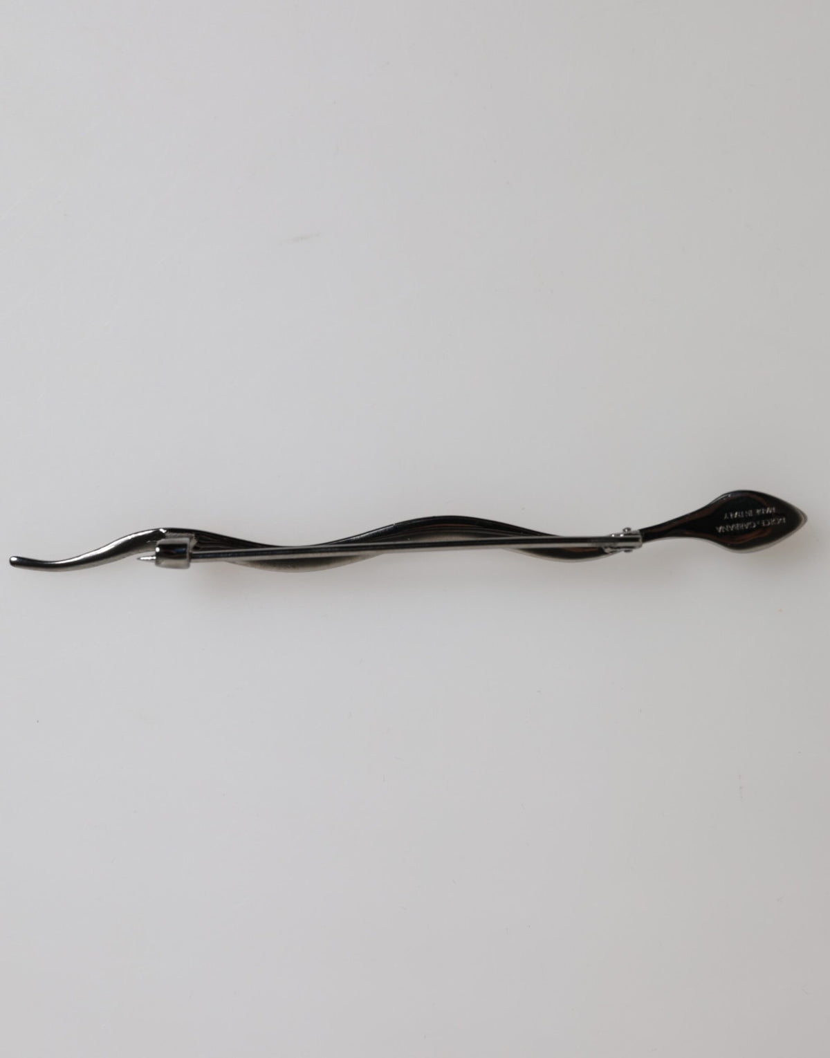 Dolce & Gabbana Black Brass Crystal Snake Brooch Pin