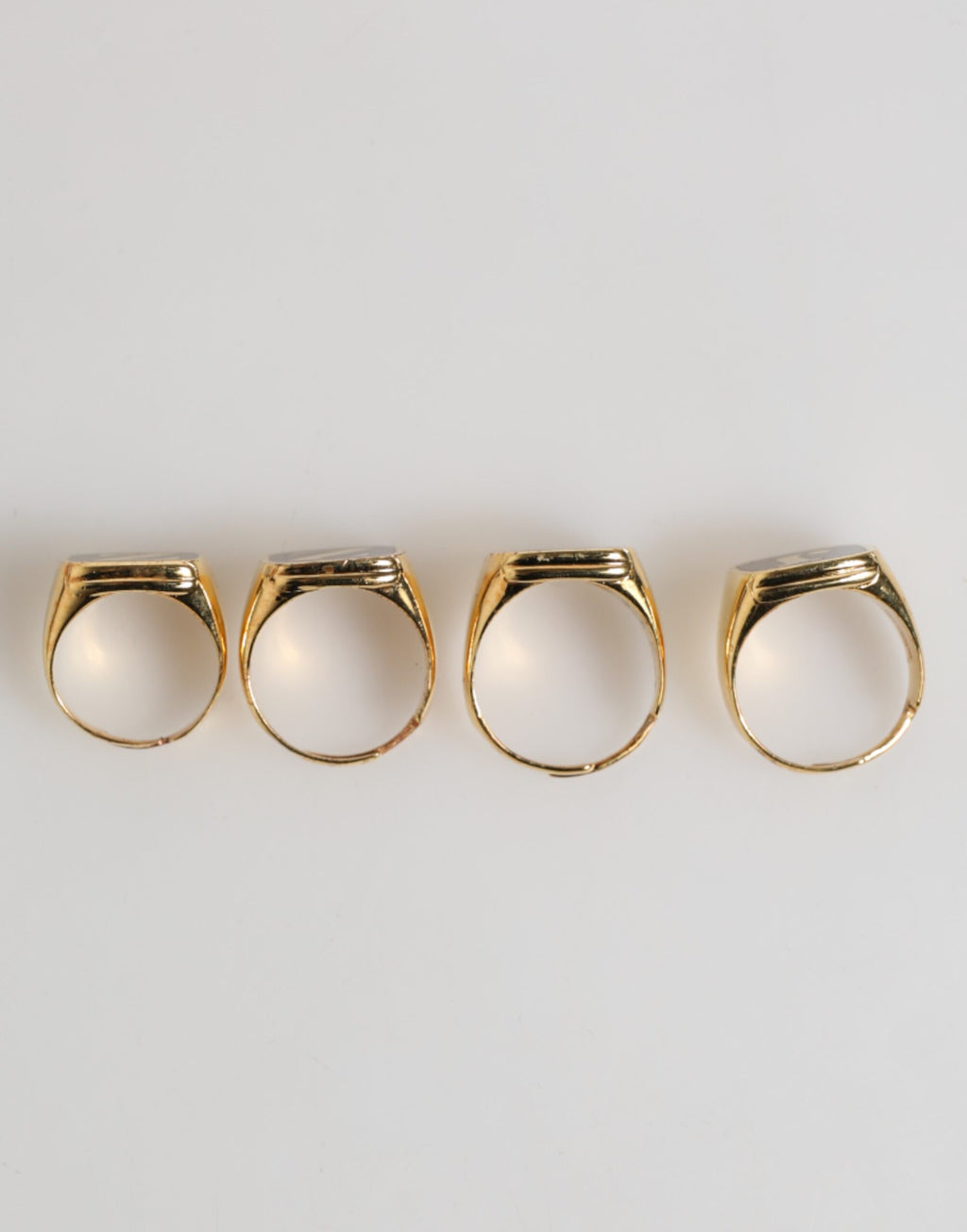 Dolce & Gabbana Gold Tone Brass Jazz Letter Set 4 Pieces Ring