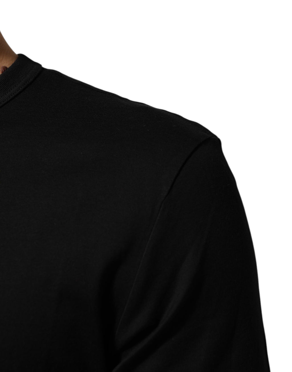 Black Cotton Velvet Logo Print Men T-shirt