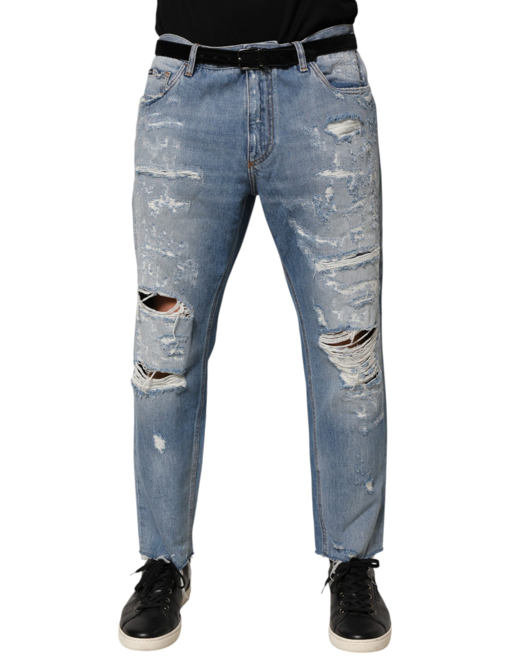 Dolce & Gabbana Blue Distressed Ripped Jeans