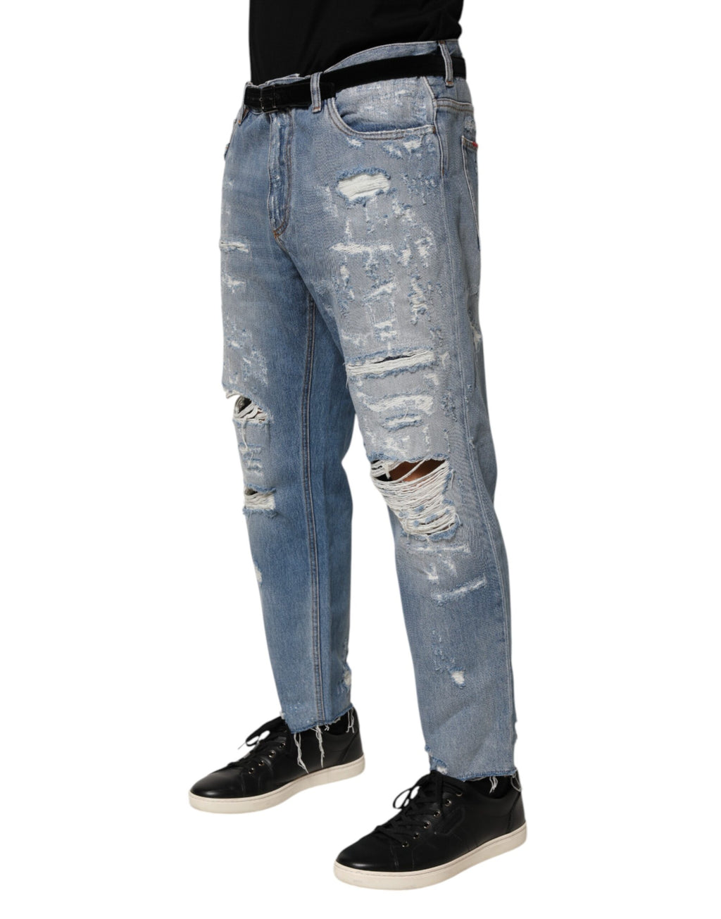 Dolce & Gabbana Blue Distressed Ripped Jeans