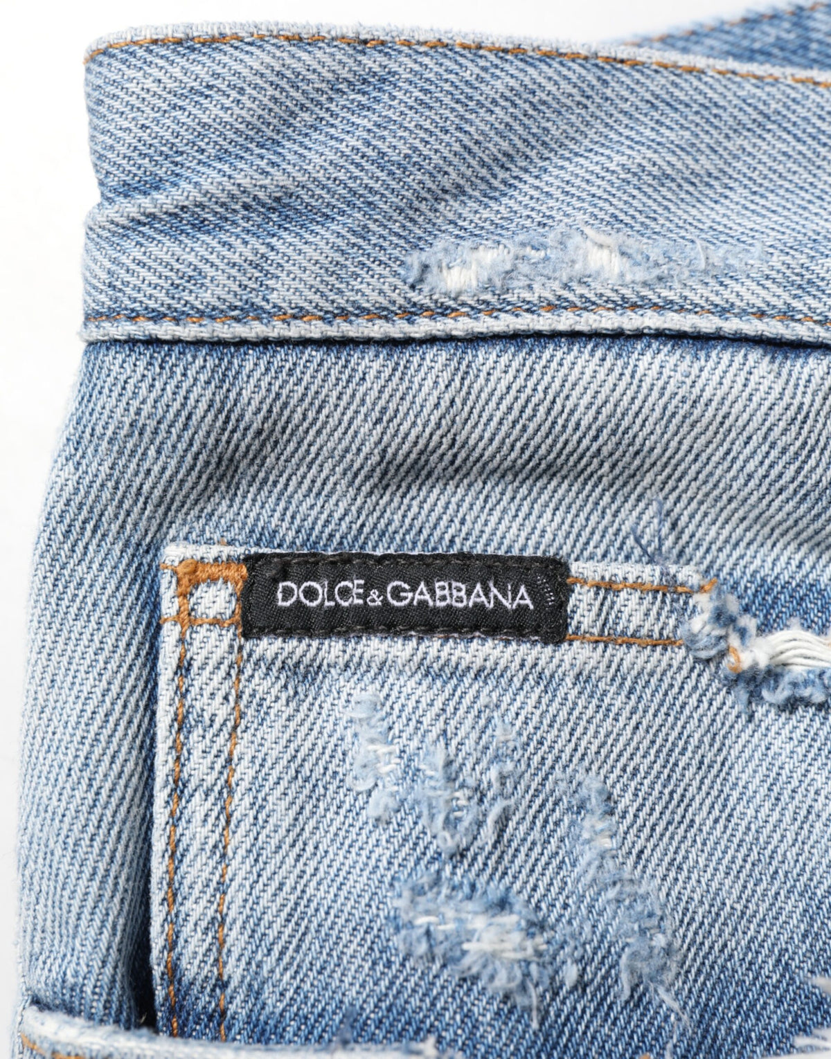 Dolce & Gabbana Blue Distressed Ripped Jeans