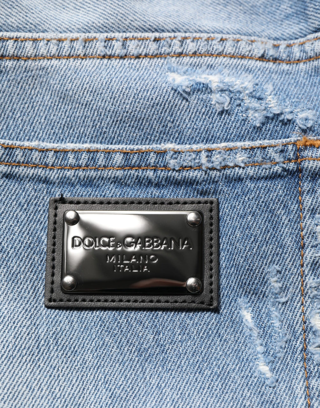 Dolce & Gabbana Blue Distressed Ripped Jeans