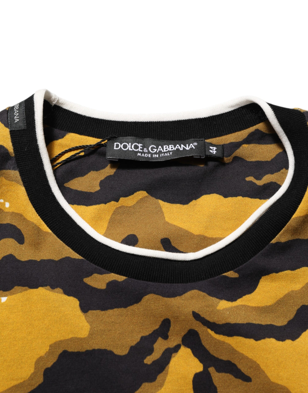 Dolce & Gabbana Multicolor Leopard Palm Leaf Crew Neck T-Shirt