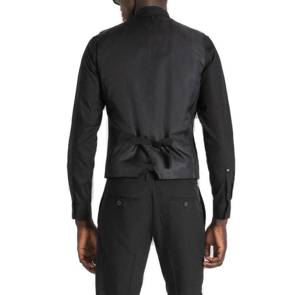 Black Polyester Waistcoat