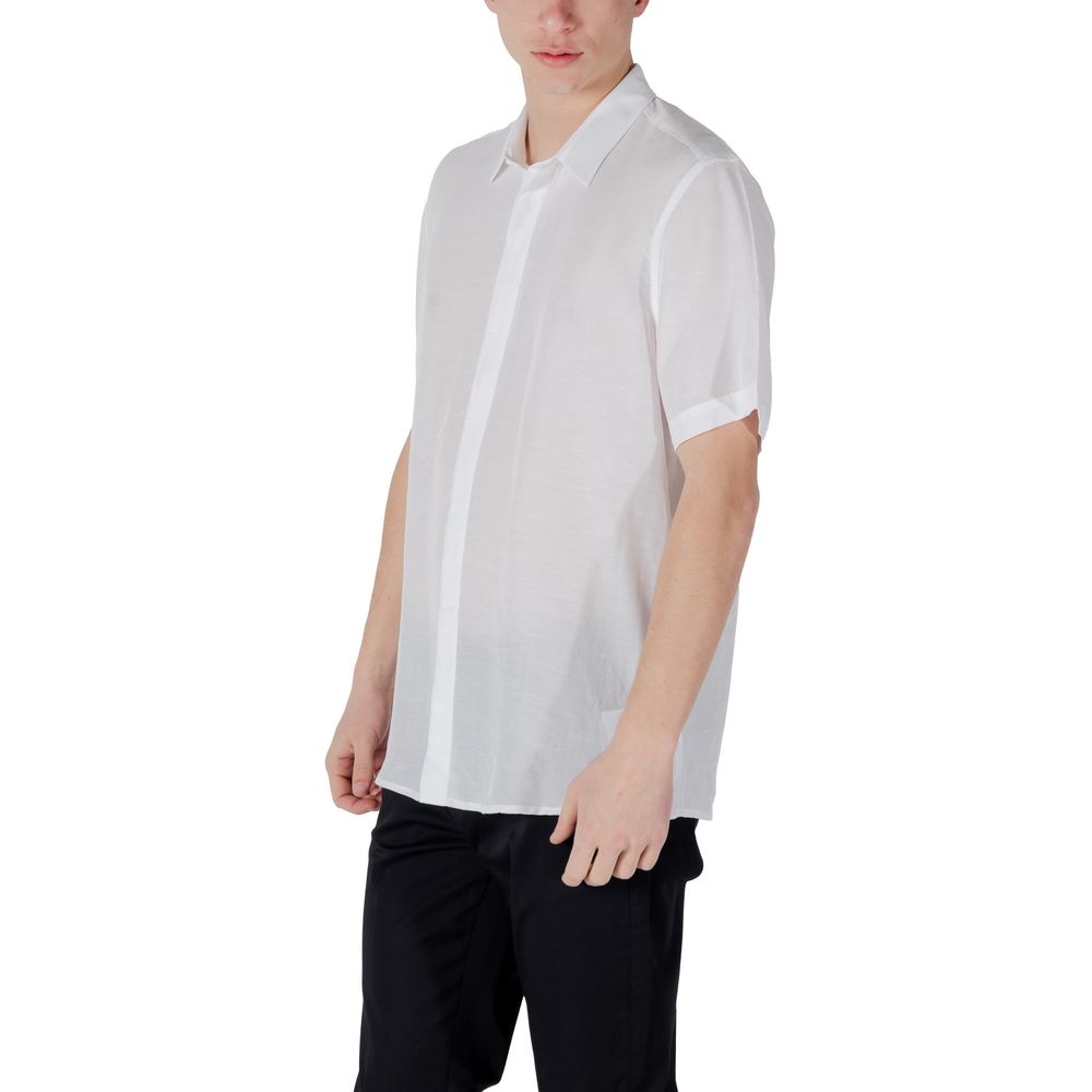 White Lyocell Shortsleeve Shirt