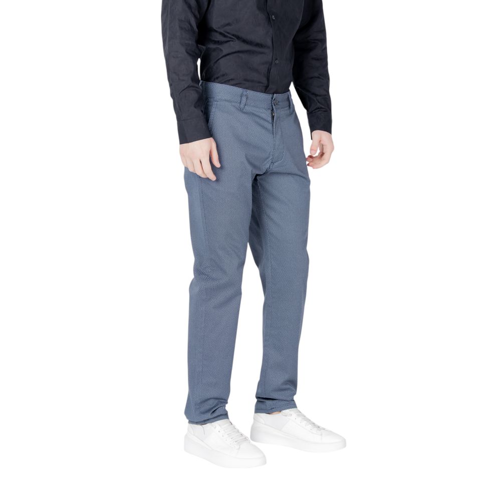 Blue Cotton Skinny Pants