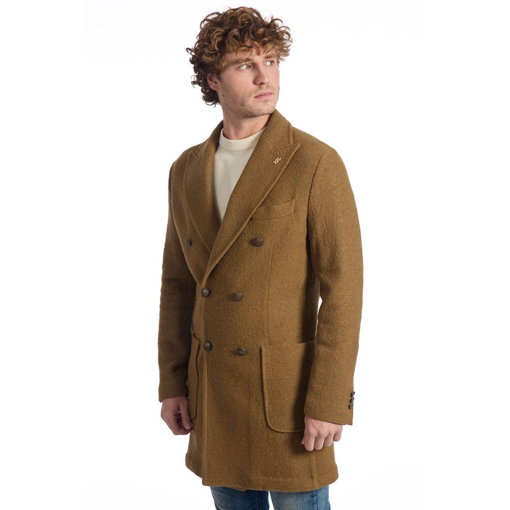 Roberto Pepe Luxury Brown Wool Jacket