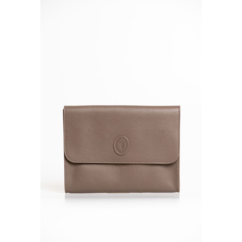 Trussardi Brown Polyester Clutch