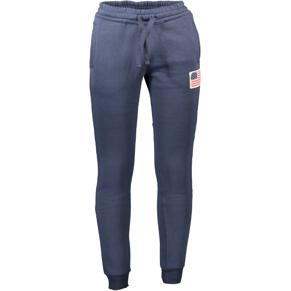 Blue Cotton Men's Trousers