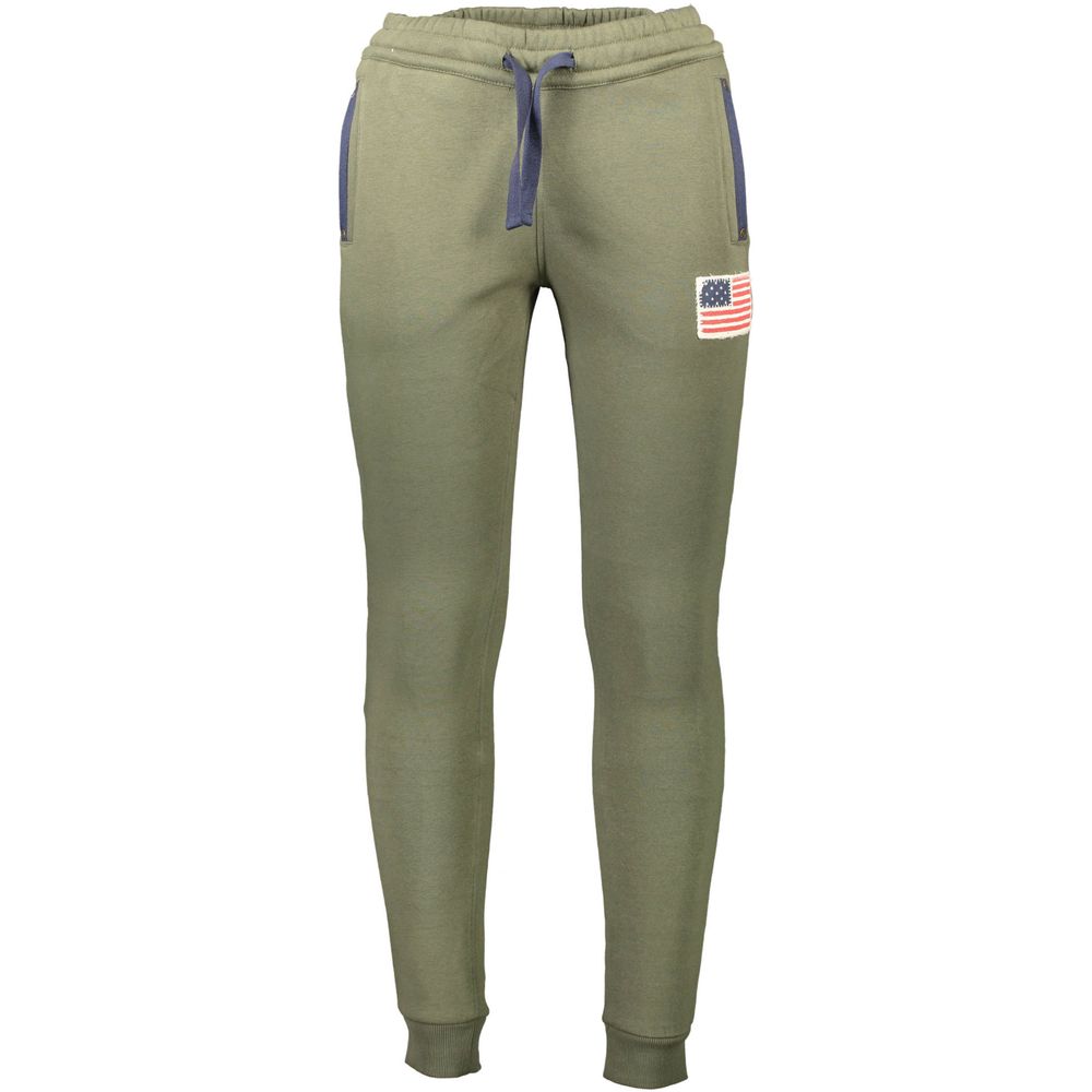 Green Cotton Male Trouser