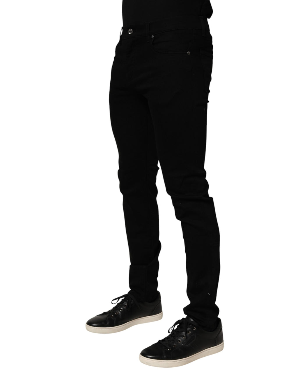 Dolce & Gabbana Black Cotton Stretch Slim Fit Jeans