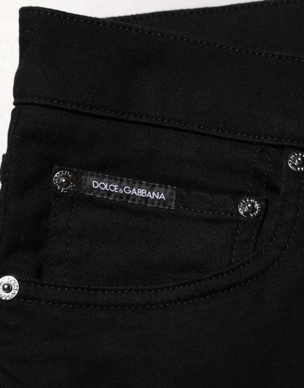 Dolce & Gabbana Black Cotton Stretch Slim Fit Jeans