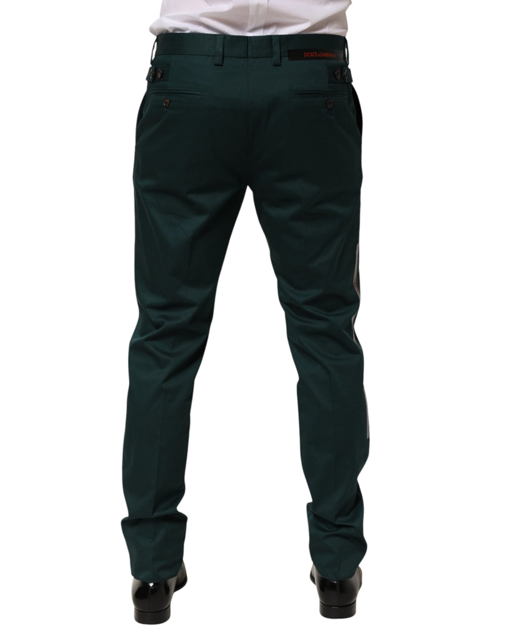 Dolce & Gabbana Green Cotton Formal Dress Trousers