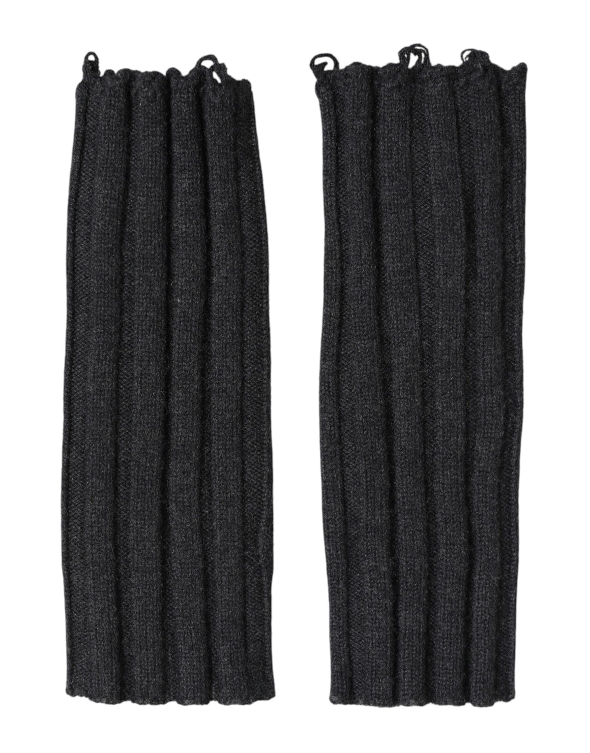 Dolce & Gabbana Dark Grey Virgin Wool Knitted Fingerless Gloves