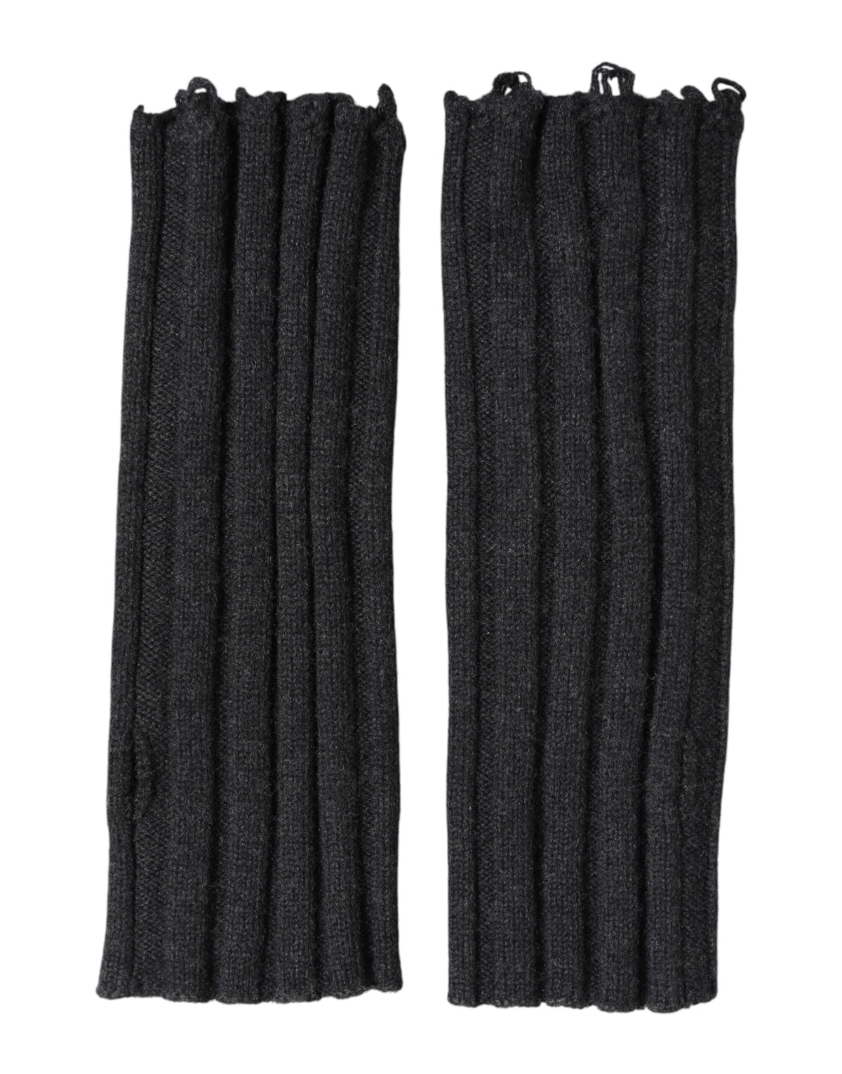 Dolce & Gabbana Dark Grey Virgin Wool Knitted Fingerless Gloves