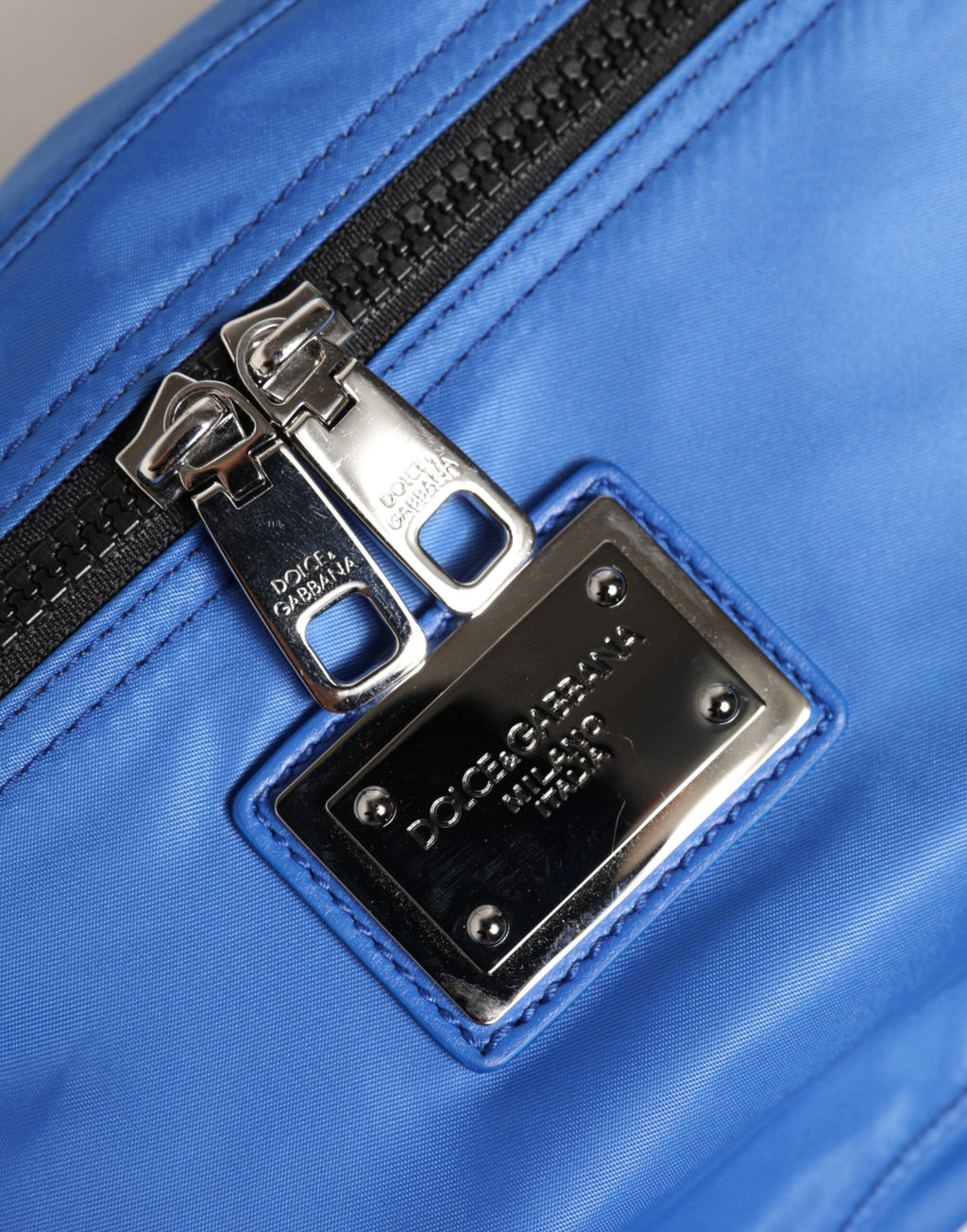 Blue Logo Plaque Nylon Waist Fanny Pack Men's Borse Bag