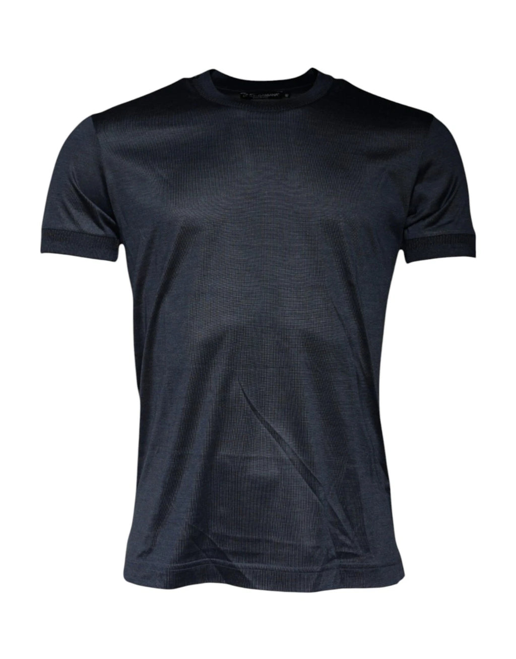 Dolce & Gabbana Blue Silk Crew Neck Short-Sleeve T-Shirt