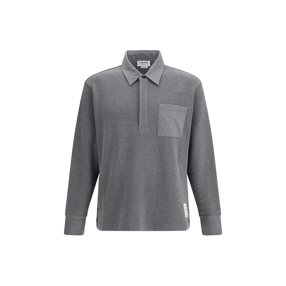 Thom Browne Grey Cotton Polo Shirt