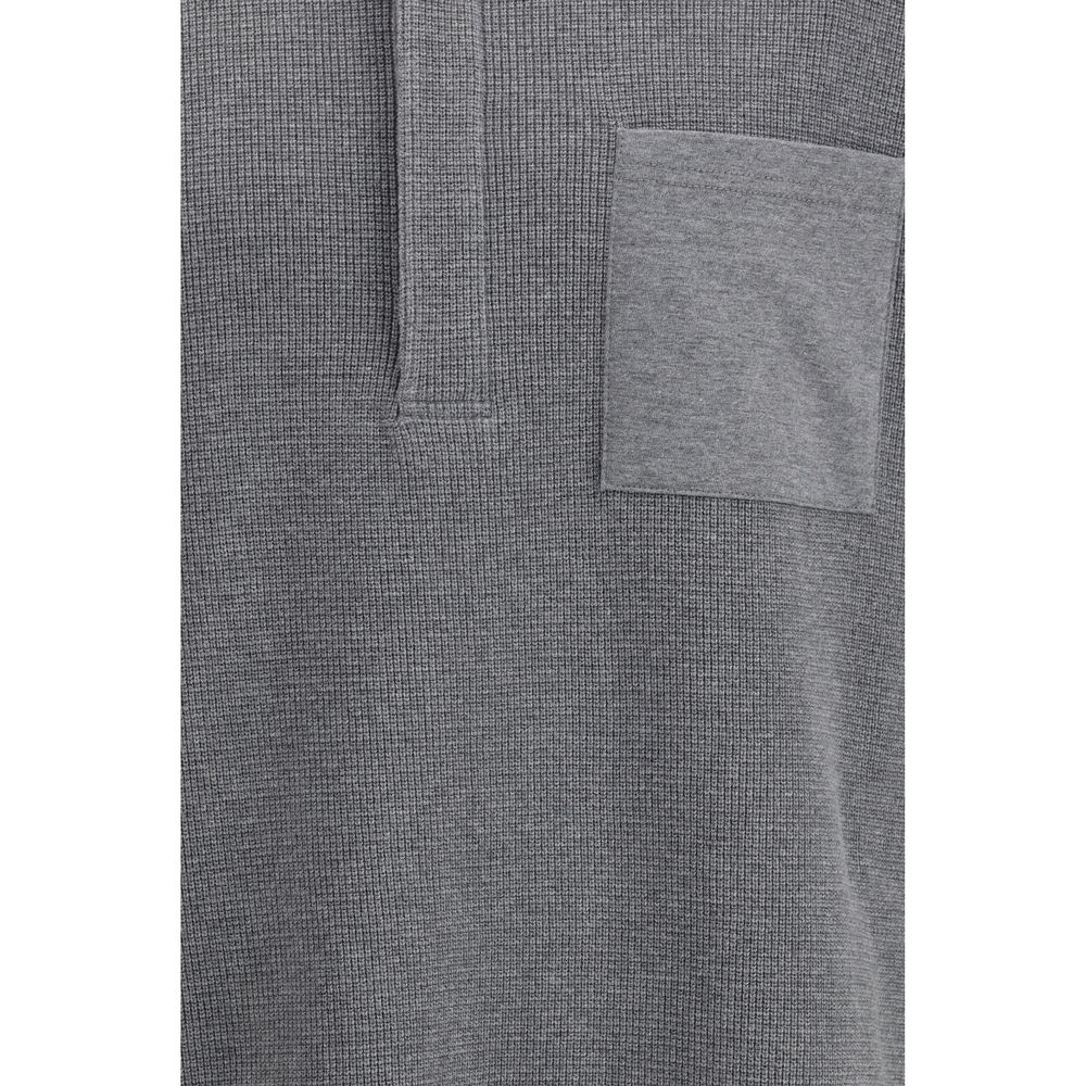Thom Browne Grey Cotton Polo Shirt