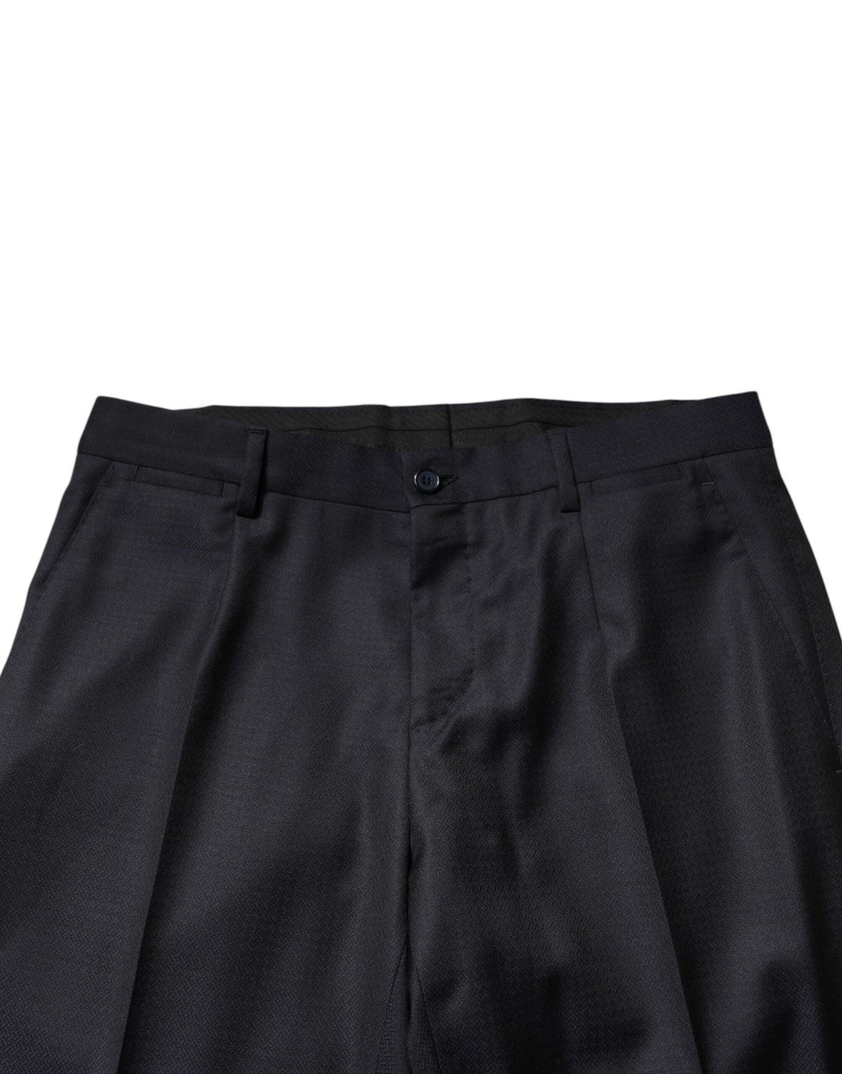 Dark Blue Wool Single Breasted Men 2 Piece Suit