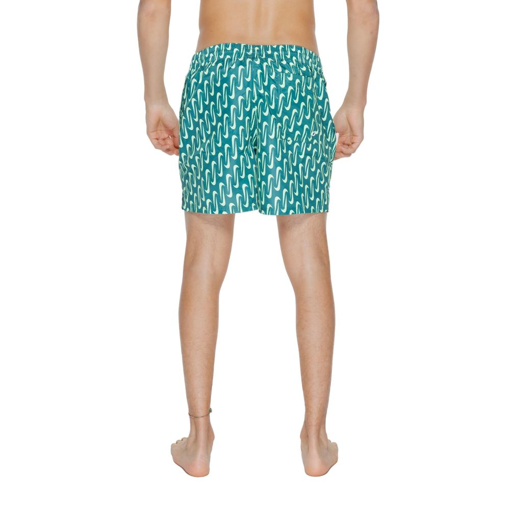 Bicolor Polyester Swim Shorts