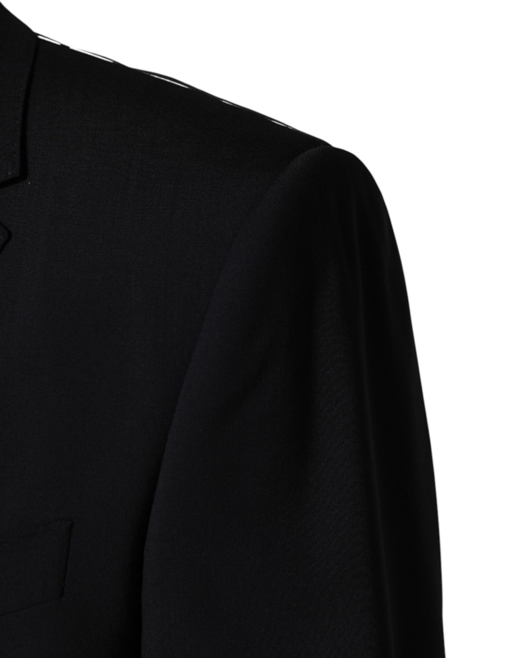 Dolce & Gabbana Dark Blue Wool Single-Breasted 2-Button Blazer