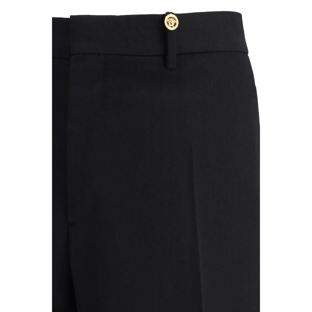Versace Black Wool Dress Trousers